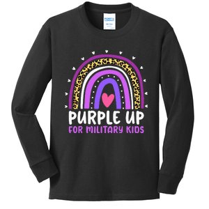 Purple Up For Military Month Military Child Rainbow Kids Long Sleeve Shirt