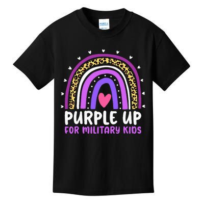 Purple Up For Military Month Military Child Rainbow Kids T-Shirt