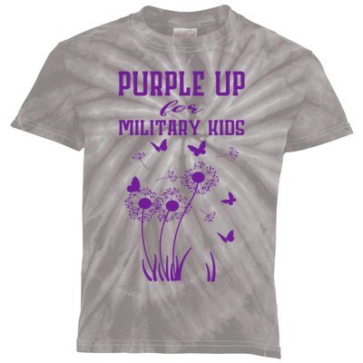 Purple Up For Military Month Of The Military Child Kids Tie-Dye T-Shirt