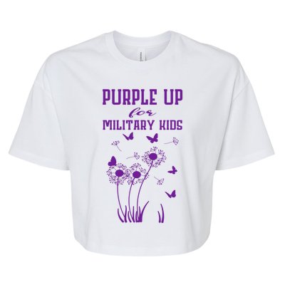 Purple Up For Military Month Of The Military Child Bella+Canvas Jersey Crop Tee