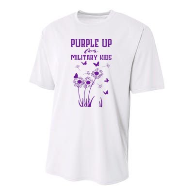 Purple Up For Military Month Of The Military Child Youth Performance Sprint T-Shirt