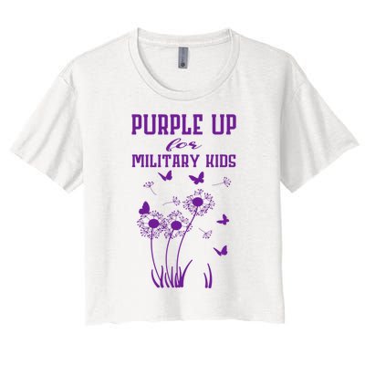 Purple Up For Military Month Of The Military Child Women's Crop Top Tee