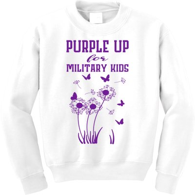 Purple Up For Military Month Of The Military Child Kids Sweatshirt