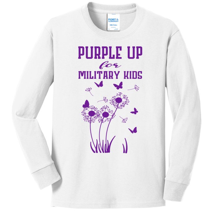 Purple Up For Military Month Of The Military Child Kids Long Sleeve Shirt