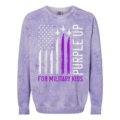 Purple Up For Military Kid Shirt Military Child Month Colorblast Crewneck Sweatshirt