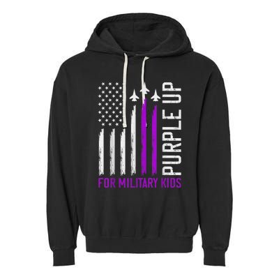 Purple Up For Military Kid Shirt Military Child Month Garment-Dyed Fleece Hoodie