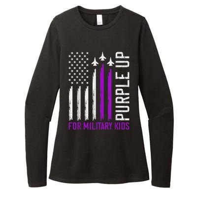 Purple Up For Military Kid Shirt Military Child Month Womens CVC Long Sleeve Shirt