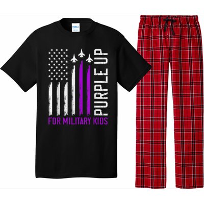 Purple Up For Military Kid Shirt Military Child Month Pajama Set