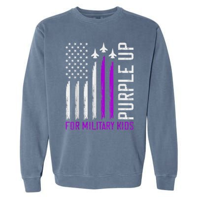 Purple Up For Military Kid Shirt Military Child Month Garment-Dyed Sweatshirt