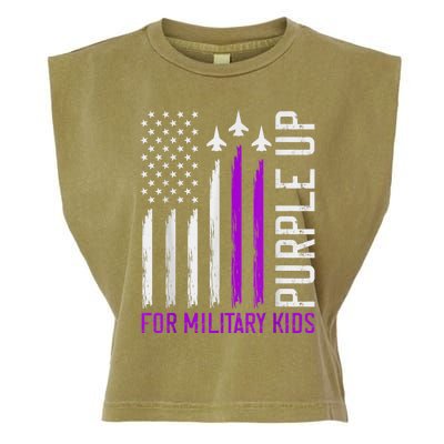 Purple Up For Military Kid Shirt Military Child Month Garment-Dyed Women's Muscle Tee