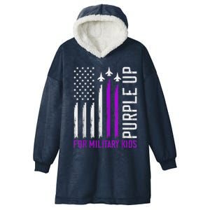 Purple Up For Military Kid Shirt Military Child Month Hooded Wearable Blanket