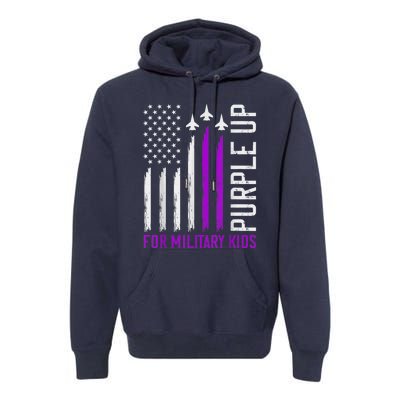 Purple Up For Military Kid Shirt Military Child Month Premium Hoodie