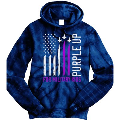 Purple Up For Military Kid Shirt Military Child Month Tie Dye Hoodie