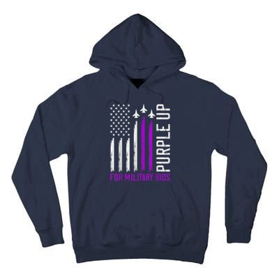 Purple Up For Military Kid Shirt Military Child Month Tall Hoodie