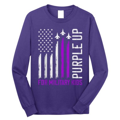 Purple Up For Military Kid Shirt Military Child Month Long Sleeve Shirt