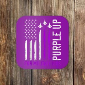 Purple Up For Military Kid Shirt Military Child Month Coaster