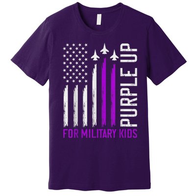 Purple Up For Military Kid Shirt Military Child Month Premium T-Shirt