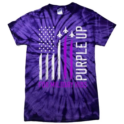 Purple Up For Military Kid Shirt Military Child Month Tie-Dye T-Shirt