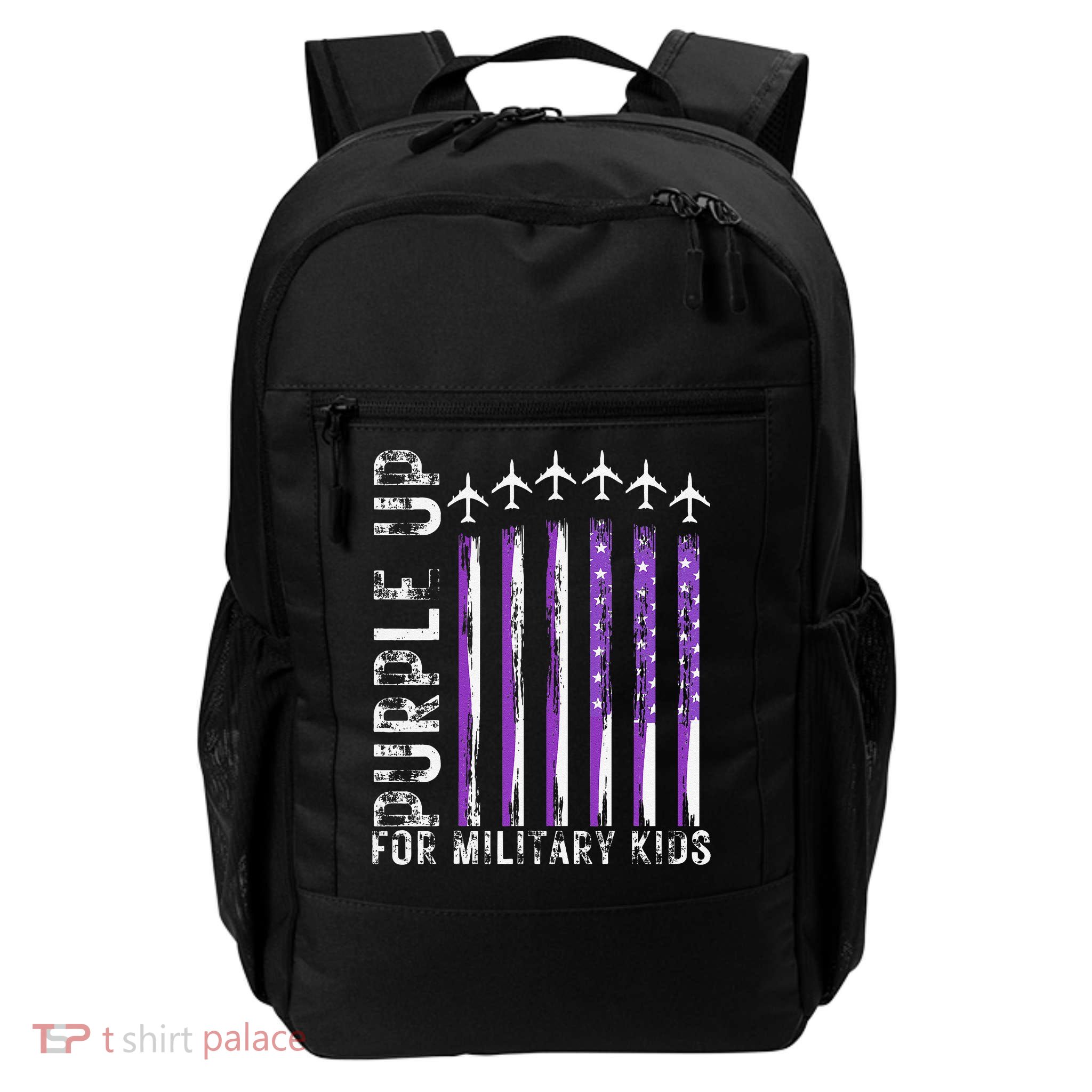 Purple Up For Military Flag Military child Month Daily Commute Backpack