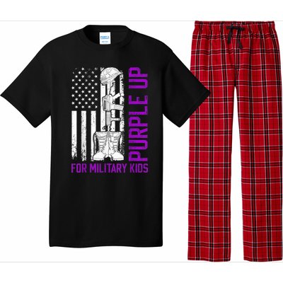 Purple Up For Military Kid Shirt Military Child Month Pajama Set