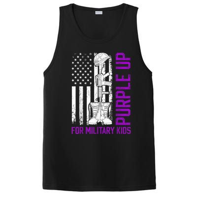 Purple Up For Military Kid Shirt Military Child Month PosiCharge Competitor Tank