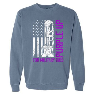 Purple Up For Military Kid Shirt Military Child Month Garment-Dyed Sweatshirt