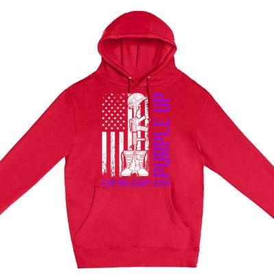 Purple Up For Military Kid Shirt Military Child Month Premium Pullover Hoodie