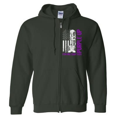 Purple Up For Military Kid Shirt Military Child Month Full Zip Hoodie