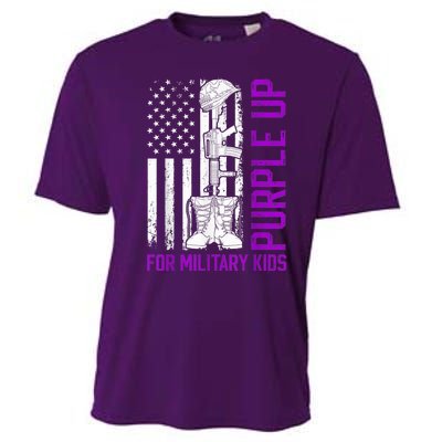 Purple Up For Military Kid Shirt Military Child Month Cooling Performance Crew T-Shirt