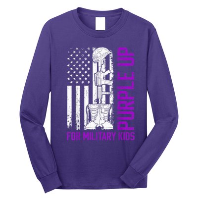 Purple Up For Military Kid Shirt Military Child Month Long Sleeve Shirt