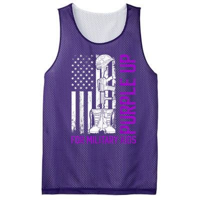 Purple Up For Military Kid Shirt Military Child Month Mesh Reversible Basketball Jersey Tank