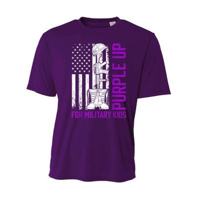 Purple Up For Military Kid Shirt Military Child Month Performance Sprint T-Shirt