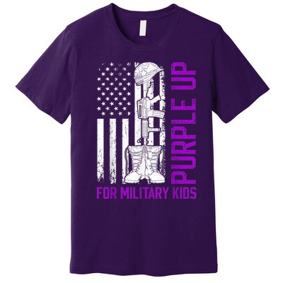 Purple Up For Military Kid Shirt Military Child Month Premium T-Shirt