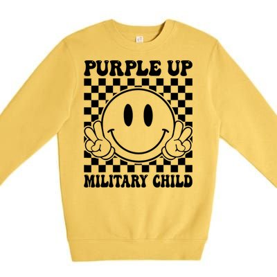 Purple Up For Military Child Dandelion Military Child Month Premium Crewneck Sweatshirt