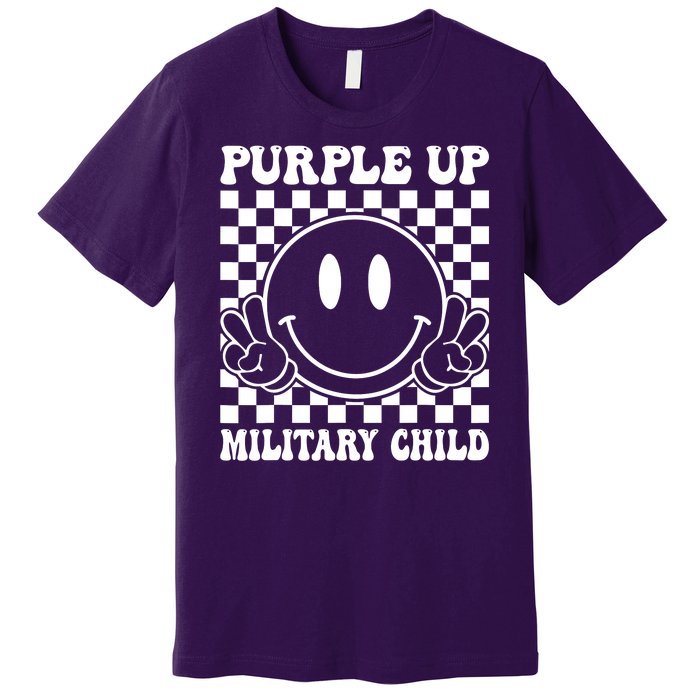 Purple Up For Military Child Dandelion Military Child Month Premium T-Shirt