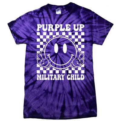 Purple Up For Military Child Dandelion Military Child Month Tie-Dye T-Shirt