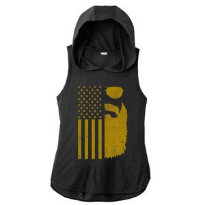 Patriotic Us Flag Beard And Sunglasses For With Beards Ladies PosiCharge Tri-Blend Wicking Draft Hoodie Tank