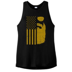 Patriotic Us Flag Beard And Sunglasses For With Beards Ladies PosiCharge Tri-Blend Wicking Tank