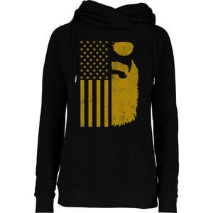 Patriotic Us Flag Beard And Sunglasses For With Beards Womens Funnel Neck Pullover Hood