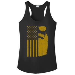 Patriotic Us Flag Beard And Sunglasses For With Beards Ladies PosiCharge Competitor Racerback Tank