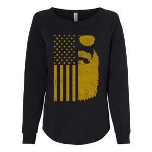 Patriotic Us Flag Beard And Sunglasses For With Beards Womens California Wash Sweatshirt