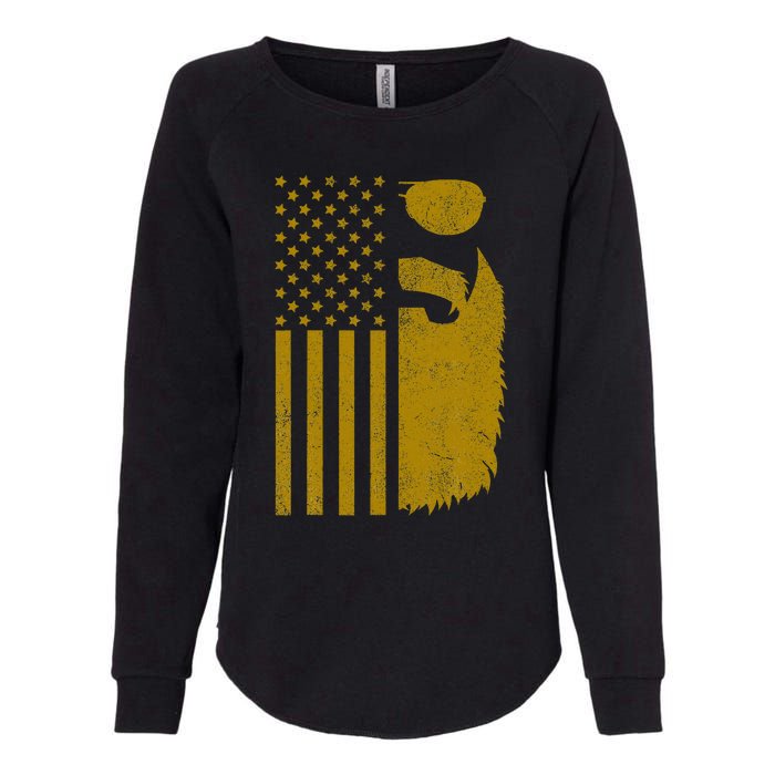 Patriotic Us Flag Beard And Sunglasses For With Beards Womens California Wash Sweatshirt