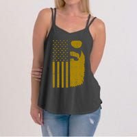 Patriotic Us Flag Beard And Sunglasses For With Beards Women's Strappy Tank