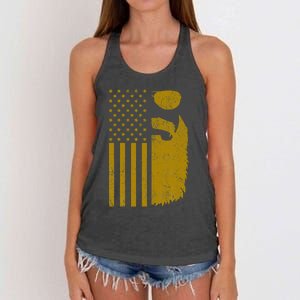 Patriotic Us Flag Beard And Sunglasses For With Beards Women's Knotted Racerback Tank