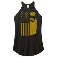 Patriotic Us Flag Beard And Sunglasses For With Beards Women's Perfect Tri Rocker Tank