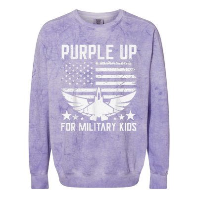 Purple Up For Military Kid Shirt Military Child Month Colorblast Crewneck Sweatshirt