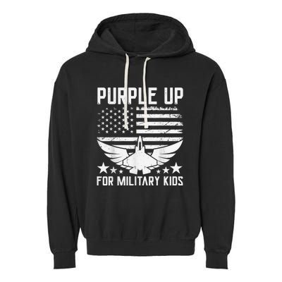 Purple Up For Military Kid Shirt Military Child Month Garment-Dyed Fleece Hoodie