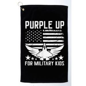 Purple Up For Military Kid Shirt Military Child Month Platinum Collection Golf Towel