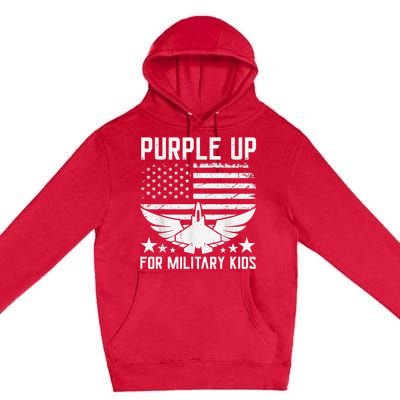 Purple Up For Military Kid Shirt Military Child Month Premium Pullover Hoodie