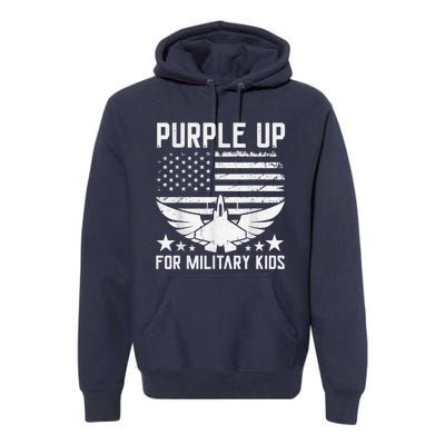 Purple Up For Military Kid Shirt Military Child Month Premium Hoodie